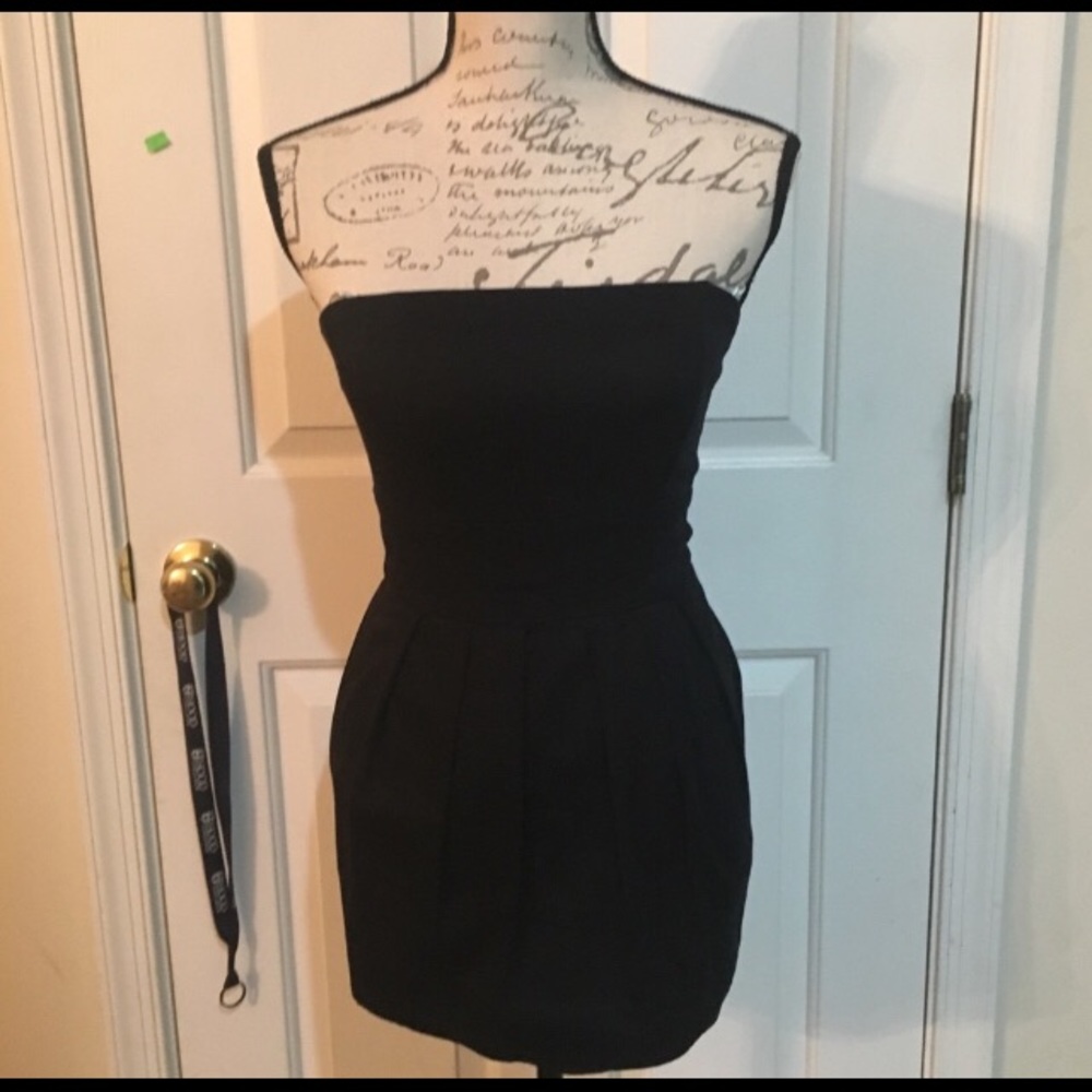 Strapless Petite Mini Black Dress by Guess